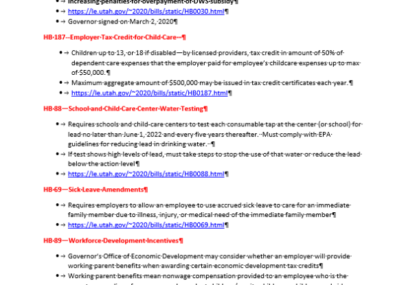 Early Childhood Utah Legislation Update