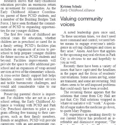 Letter To The Editor Explaining Why Early Education Is A Worthwhile Investment